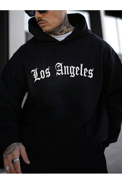 EVIus Los Angeles Printed - Σετ χειμερινής φόρμας με κουκούλα 100% βαμβακερή