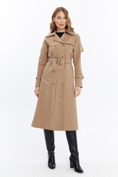 Jamila Lined Cotton Women's Trench Coat-cap
