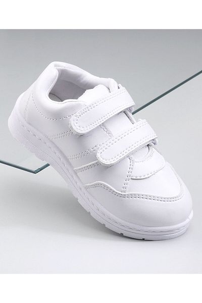 Pine kids School Shoes With Velcro Closure Solid- White