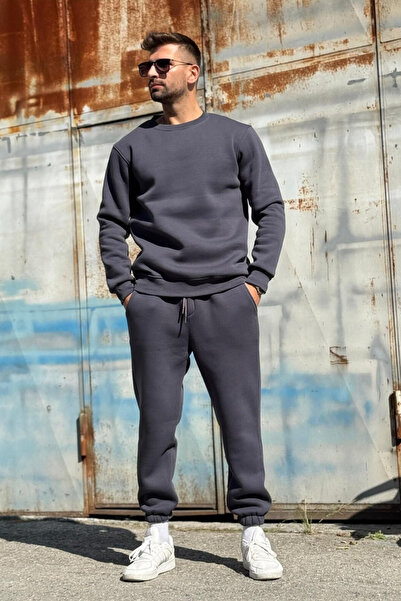 BayBayan Ανδρικό Σετ Φόρμας Crew Neck 3 Thread