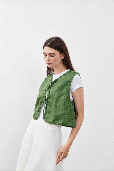 Fahhar Jacquard Women's Vest Green