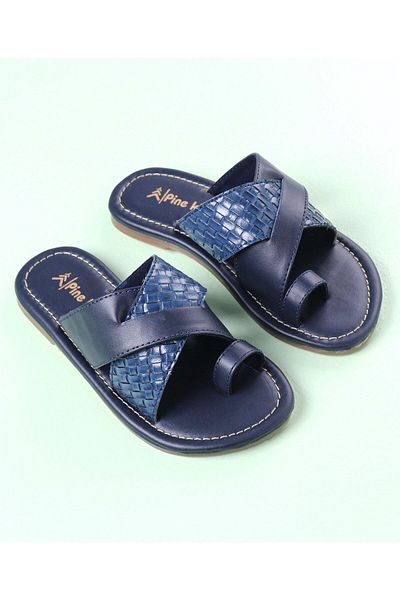 Pine kids حذاء عرقي سهل الارتداء - أزرق داكن