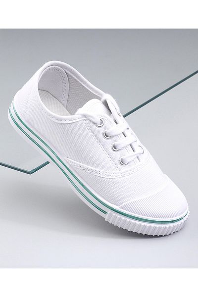 Pine kids Solid Lace Up School Shoes - White