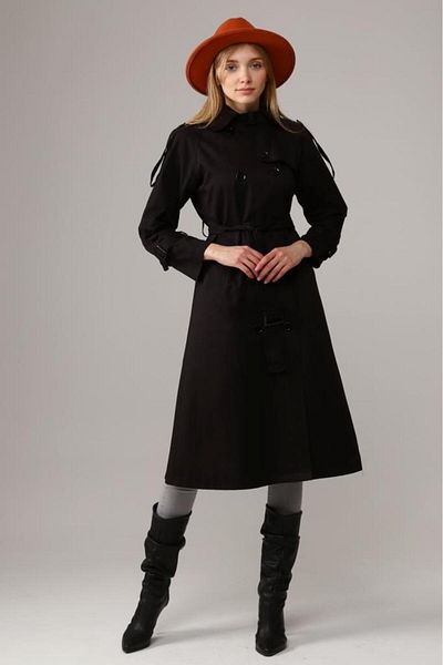 Jamila Lined Cotton Women's Trench Coat-cap