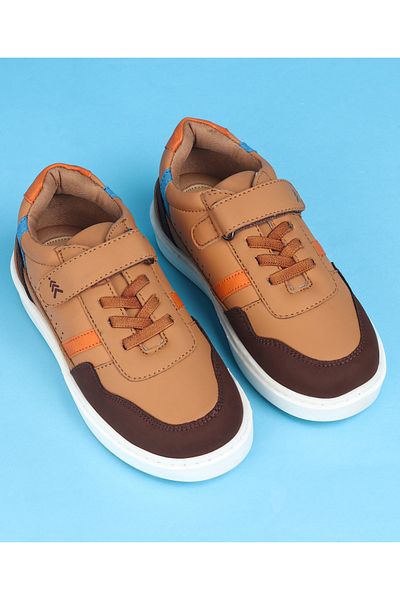Pine kids Velcro Closure Casual Shoes  - Tan Brown