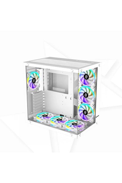 HighEnd High End Gaming COVID 55 ATX 7 ARGB Fan White Case
