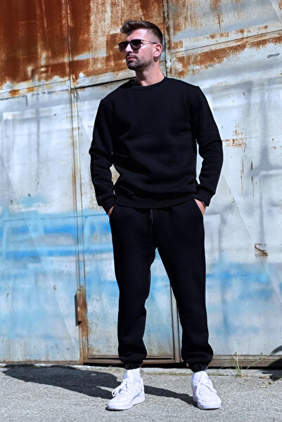 BayBayan Ανδρικό Σετ Φόρμας Crew Neck 3 Thread