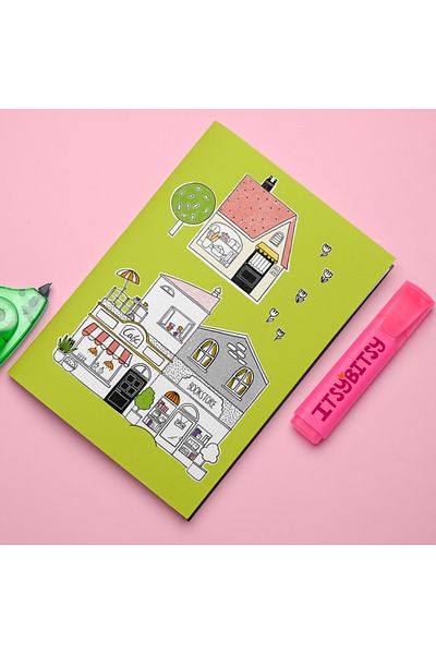 itsybitsy دفتر ملاحظات مقاس 15x21، ورنيش، 40 صفحة - سلسلة المجاورين