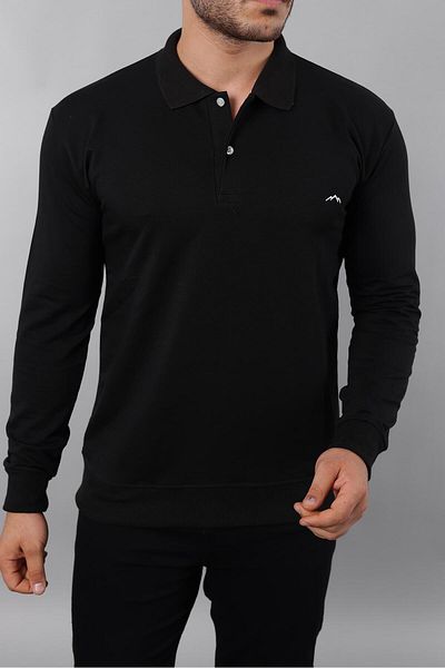 LOADER Plus Size Polo Collar Sweatshirt