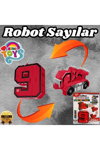 Doğan Oyuncak Dünyası Pocket Morphers 9 Motorcycle - Robot Transforming Numbers - Number 9 Robot - Transformers - Robot Number