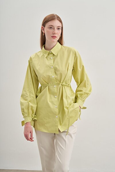 Fahhar Light Green Tie Shirt
