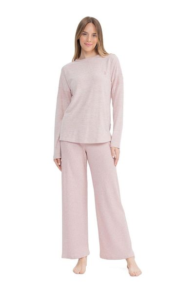 U.S. Polo Assn. LICENȚĂ POLO SUA ȚESătură moale țesătură cu mânecă lungă Costum de pijama pentru femei
