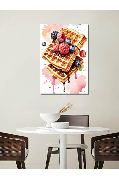 Tunax WAFFLE TATLI KANVAS TABLO EV DUVAR SALON OFİS HEDİYELİK DEKARASYON SÜSÜ...