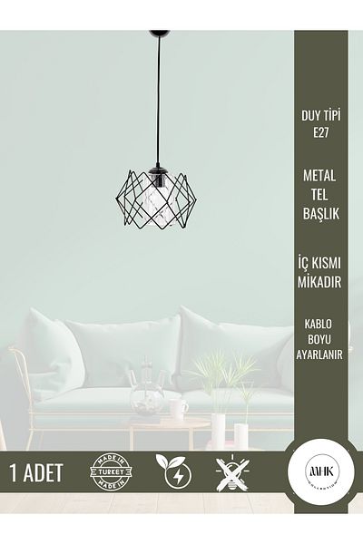 MHK Collection Modern Design Labyrinth Model Transparent Mica Chandelier Living Room, Kitchen, Entrance, Children's Room (1 Pc)