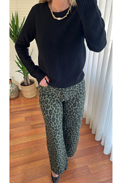 Flow Haki Leopar Jean Palazzo Pantolon