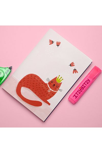 itsybitsy 15X21 Dotted, Lacquered Notebook, 40 Sheets - Kitty of Queens Series