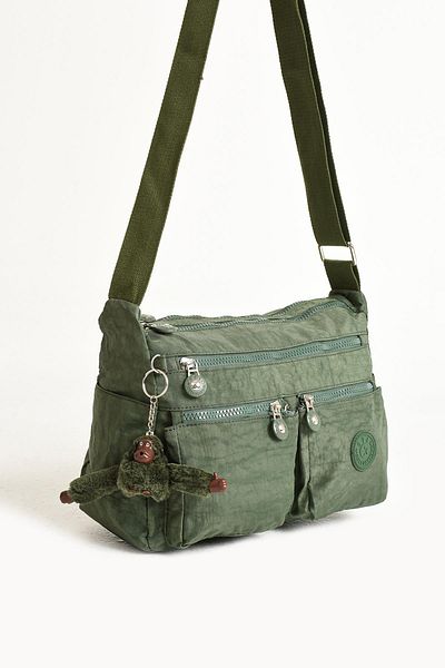 DUOMİNO Duomino Clinker Multi-Pocket Waterproof Black Crinkle Shoulder Bag / Messenger Bag