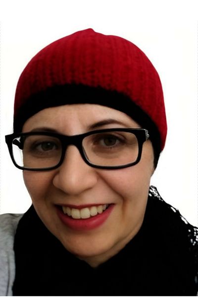 ENGIN Unisex Hand Knitted Red Black Beret