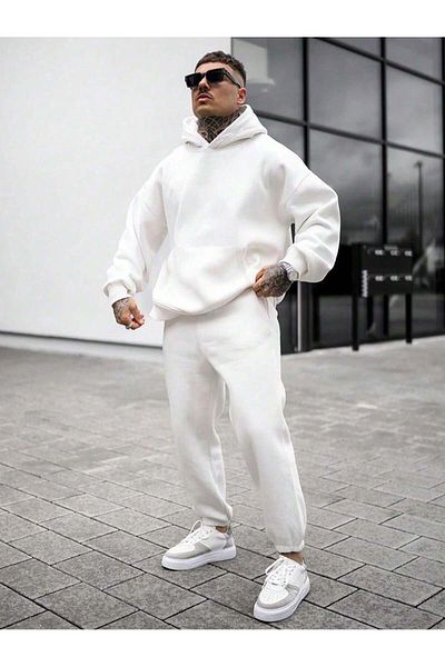 caddekombin Hanorac oversize unisex cu glugă și buzunar