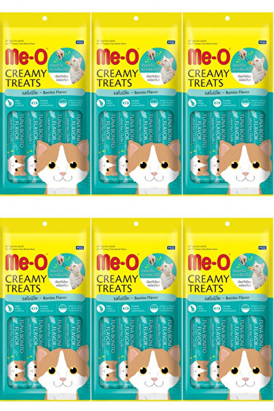 me-o Kurutulmuş Füme Ton Balıklı Sıvı Kedi Ödül Maması 4x15gr - 6 Paket