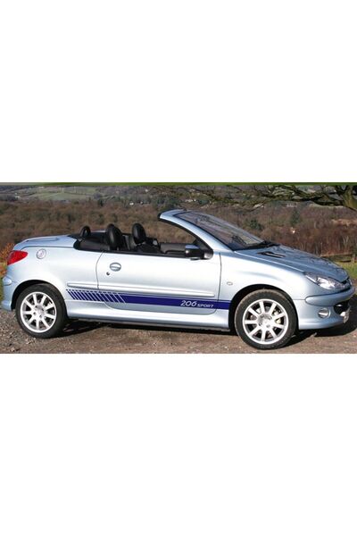 pınaxar Peugeot 206 Sport Yazılı Yan Kapı Kesikli Sticker A+Kalite