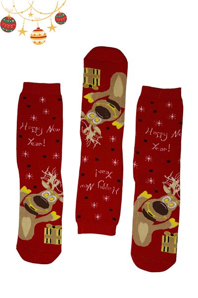 PJ & Me Cute Christmas Dog Figured Thermal Socks