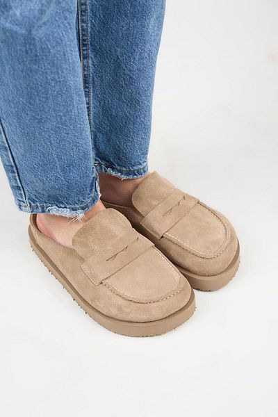 Manijero (Ziva) Papuci de damă din piele naturală cu platformă din nurcă