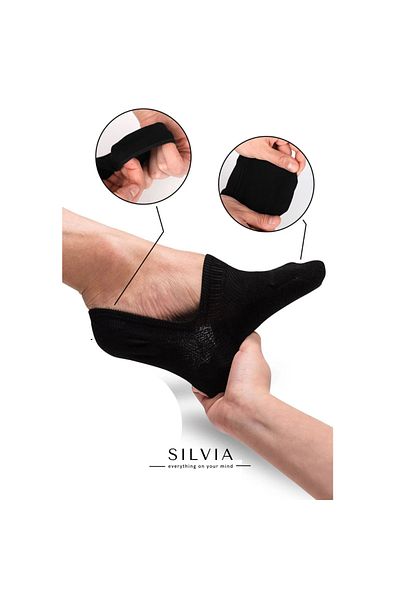 Design Socks Silicone Seamless Bamboo Nyless Ballet Socks 3-Piece