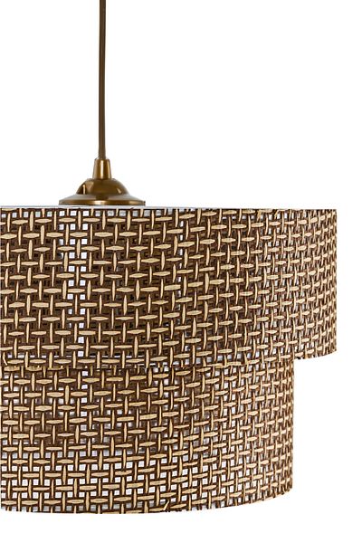 EvLight Beige Modern Natural Hazeran Rattan 2 Tier Pendant Lamp Chandelier