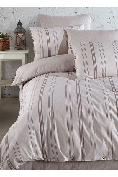 VENICA MASCUSE Natural Calors Double Duvet Cover Set with Four Pillows (with Tire Sheets)