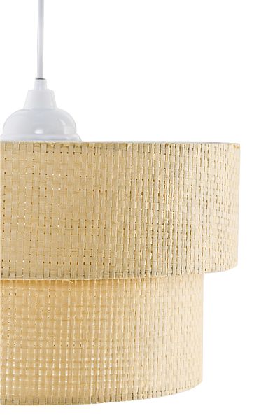 EvLight Cream Modern Natural Hazeran Rattan 2 Tier Pendant Lamp Chandelier