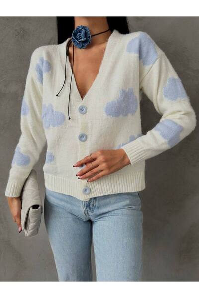 YNR Triko Desenli Yumuşak Hırka