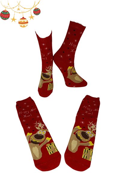 PJ & Me Cute Christmas Dog Figured Thermal Socks