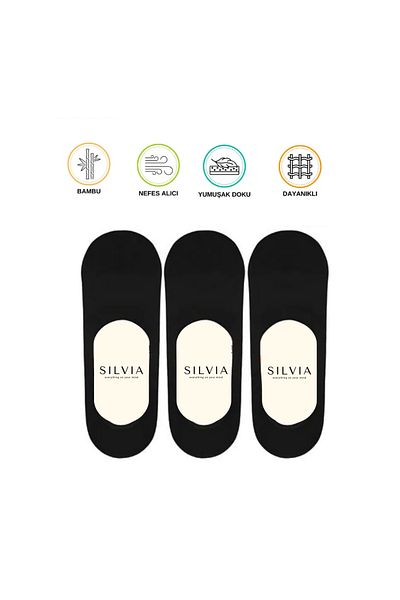 Design Socks Silicone Seamless Bamboo Nyless Ballet Socks 3-Piece