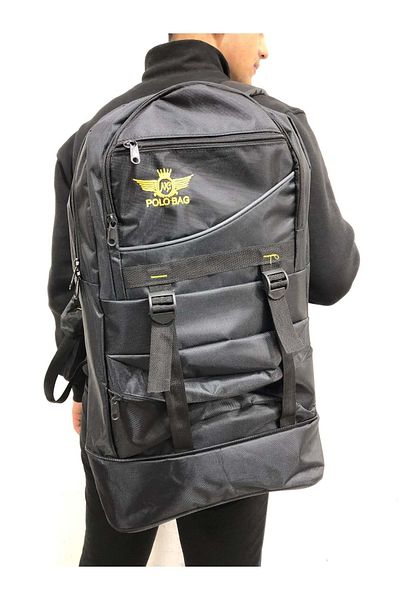 KOCAMANLAR Orthopedic Bellows Multi-Eye Outing and Camping Sports Mountaineer - Backpack ΜΑΥΡΟ
