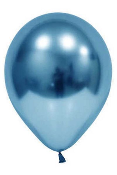 Ezgi Party Store Bright Chrome Blue Mirrored Balloon - 12 Inch 30cm, 8 Pieces