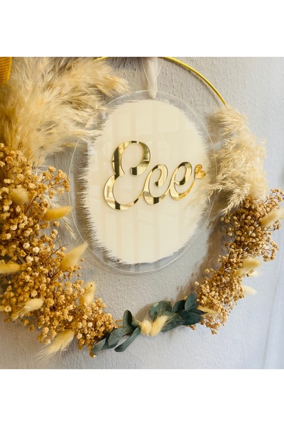 Zen Ahşap Tasarım Çemberli Pileksi Kapı Süsü