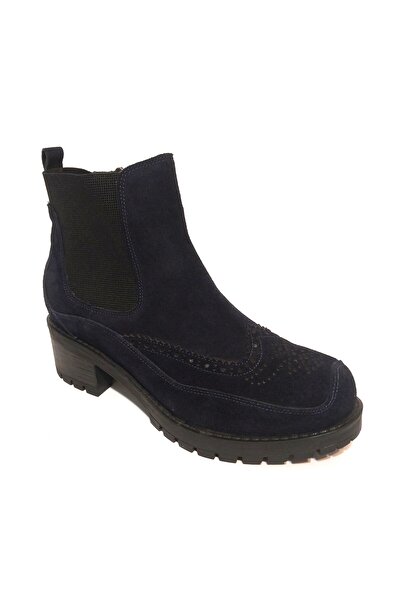 Mira Deri HAKİKİ SÜET KIRMIZI KAYMAZ TABAN 5 CM KALIN TOPUK KADIN BOT EXETER