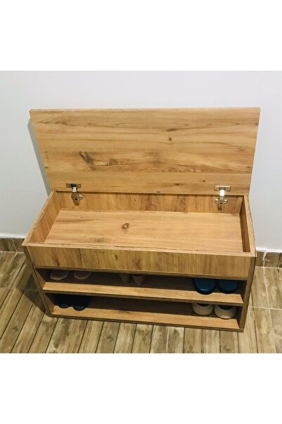 EKOÇ WOOD DESİNG Rengibiz Ayakkabılık Puflu Minderli Sandıklı