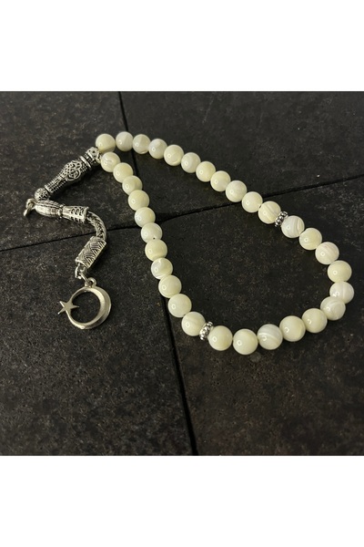 YILDIZ DOĞAL TAŞ SERTİFİKALI Sedef 6mm 33lük Doğal Taş Tesbih