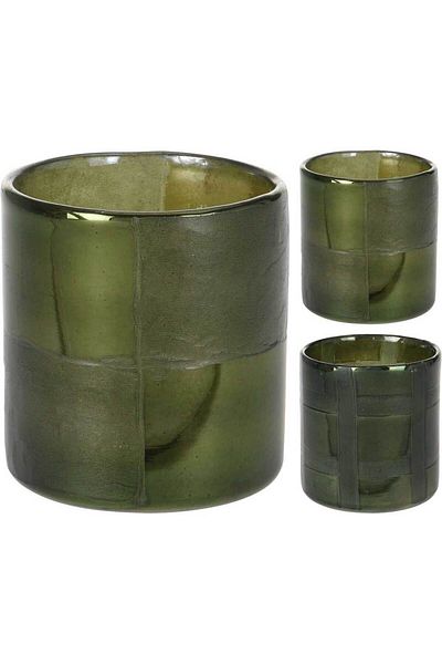 Homelux Suport pentru lumanari, 10x11cm, sticla, verde