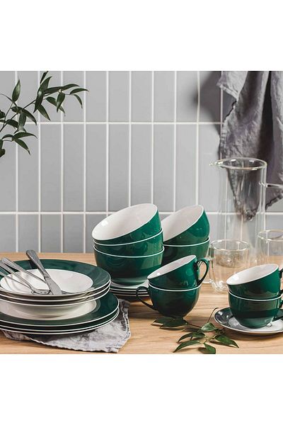 Homelux Farfurie din portelan, desert, verde/alb, 19 cm, Aura G