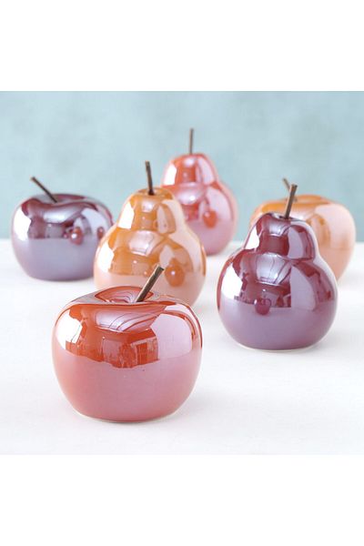 Homelux Pear decoration, 10x10x15 cm, porcelain, dark red