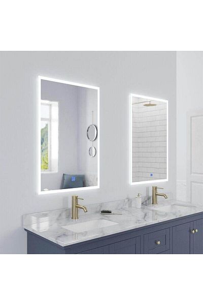 Homelux Oglinda de baie Anna, dreptunghiulara, 60x80 cm, iluminare cu LED, buton tactil