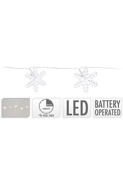 Homelux Instalare de Crăciun tip perdea, 40 LED-uri, decor fulg de nea, lumină albă caldă, temporizator 6 ore