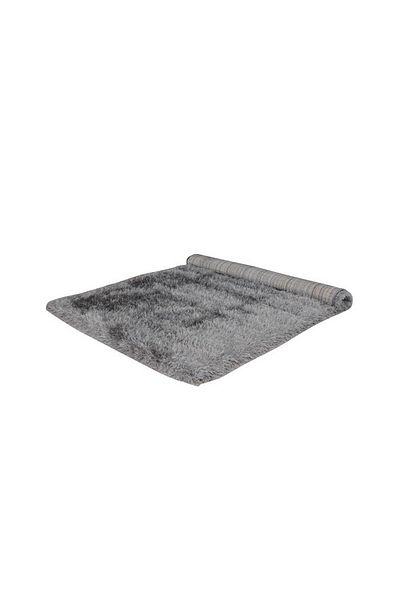 Homelux Glossy Carpet, Rectangular, 80x150, Plain, Grey, Polyester, Polypropylene