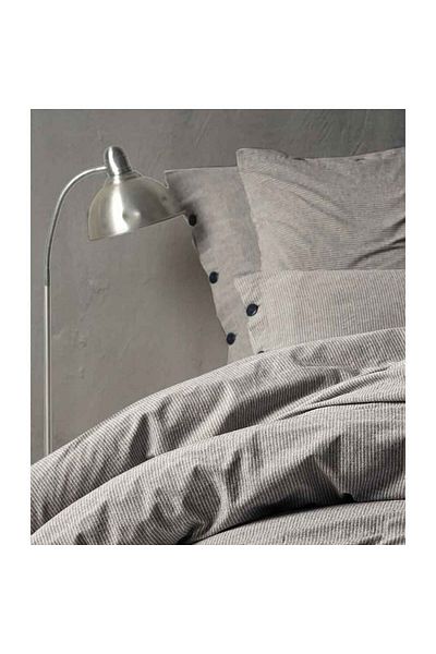 Homelux Natural Stripes Bedding, 1 Person, 100% Cotton With Linen Look, Button Closure System