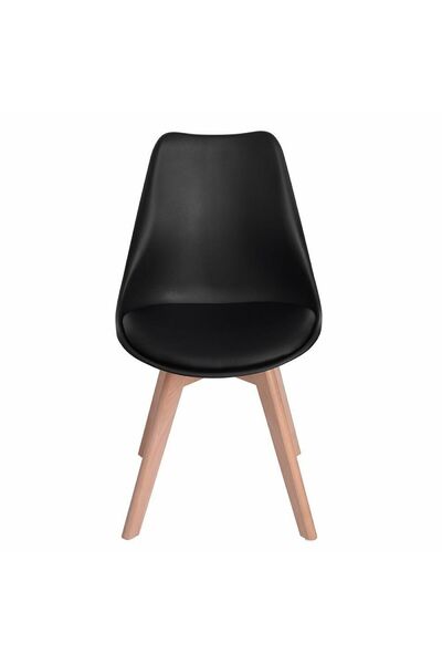 Homelux Scaun Black Cloud, Piele Ecologica, Picioare Din Lemn