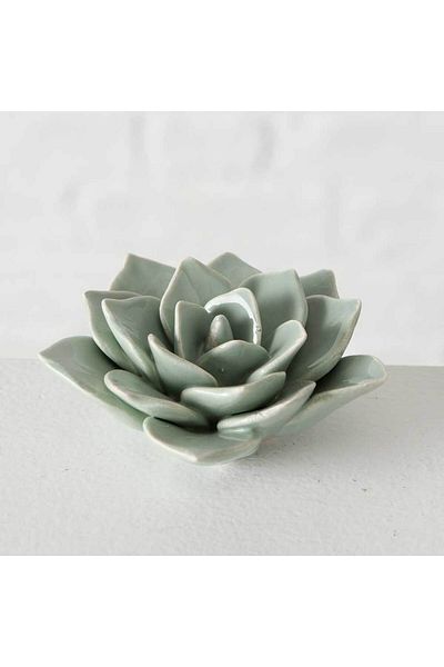 Homelux Decor floral, d 6 cm, h 2,5 cm, ceramica, verde deschis