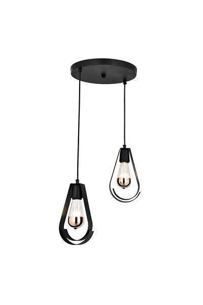 Homelux Elias pendulum 2 arms, 2xe27, 60 w, black